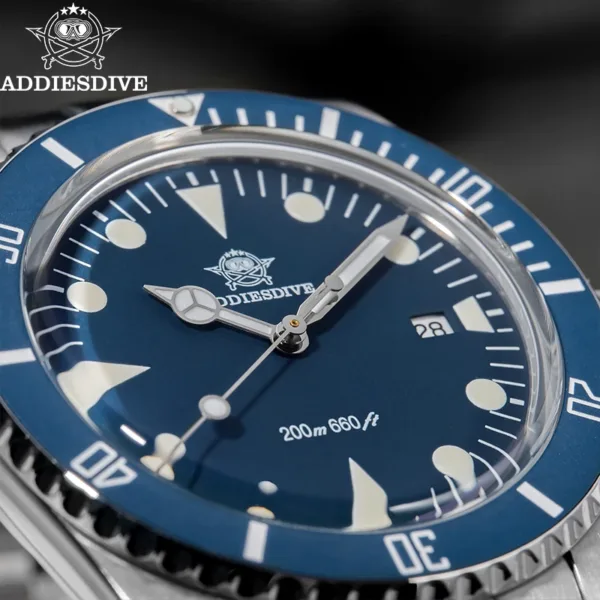 ADDIESDIVE Luxury Men's Analog Watch BGW9 Luminous Ceramic Bezel Bubble Mirror Glass Diver's Watch 200m Quartz Watches AD2068 5