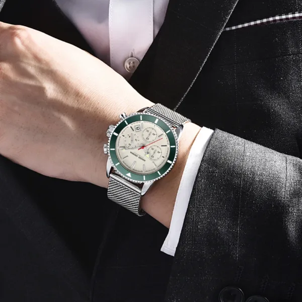 Men Panda Watches Date Chronograph Stop Quartz Watches Calendar Luminous Men`s Watch 42mm Dial 3ATM Relogio Masculino 5