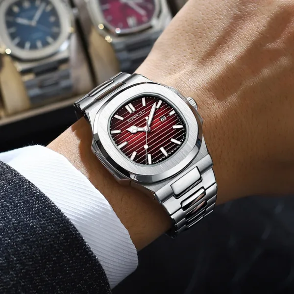 CRRJU Top Luxury Brand Man Watch Sports Waterproof Luminous Date Men Wristwatch Square Dial Quartz Men's Watches High Quality 6