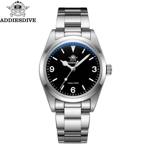 ADDIESDIVE Men’s Luxury Stainless Steel Quartz Watch – Sapphire Glass & 100m Waterproof 1