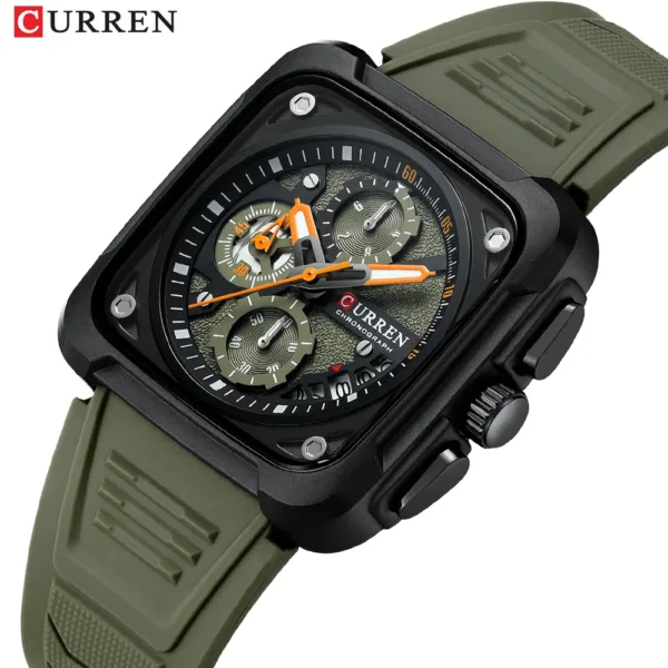 Sport Watch Silicone Strap Chronograph Men Quartz Military Watch Waterproof Wrist Watches Relogio Masculino Man Clock 3
