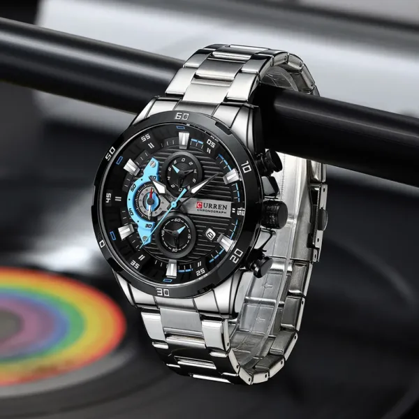 Curren Men’s Watches Top Brand Luxury Chronograph Quartz Men Watch Waterproof Sport Wrist Watch Men Stainless Steel Male Clock 3