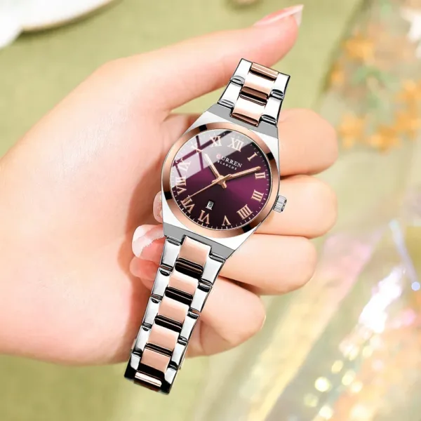CURREN Watch Women,Watches for Women,Ladies Watches,Waterproof Fashion Dress Stainless Steel Bracelet Analog Watches Date 2