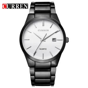 black Curren Top Brand Business Men Male Luxury Watch Casual Full steel Calendar Wristwatches quartz watches relogio masculino 5