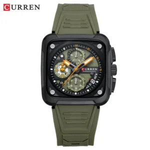 Sport Watch Silicone Strap Chronograph Men Quartz Military Watch Waterproof Wrist Watches Relogio Masculino Man Clock 2