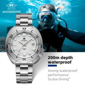 ADDIESDIVE Automatic Mechanical Watch Man Silver Premium Business Casual Waterproof Watch NH35A 316L Stainless Steel Men's Watch 6