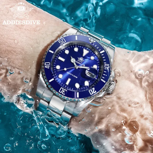 ADDIESDIVE Stainless Steel Watch Men's European and American Business Leisure Quartz Watch Waterproof Outdoor Sports Watch 4