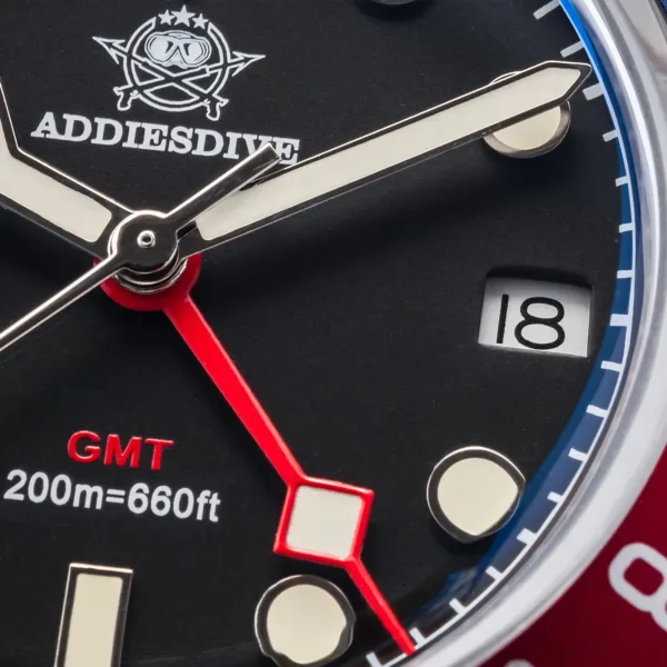 ADDIESDIVE Luxury GMT515-24H Men's Watch Diver 200m Bubble Mirror Glass BGW9 Super Luminous Stainless Steel Men's Analog Watches 4