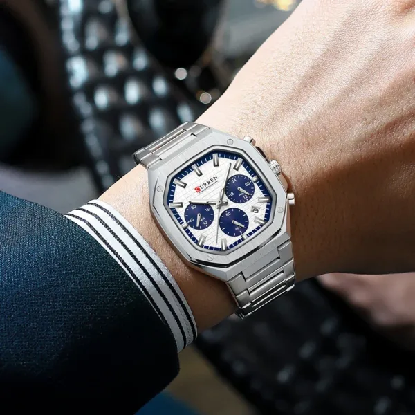 CURREN Men Watch Top Brand Luxury Sports Quartz Mens Watches Full Steel Waterproof Chronograph Wristwatch Men Relogio Masculino 6