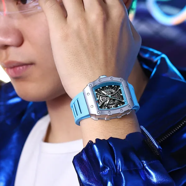 CURREN Men 3D Watch Top Brand Quartz Stainless Steel Watches Waterproof Creative Clock Silicone Strap Wrist watch 3