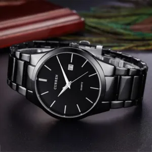 black Curren Top Brand Business Men Male Luxury Watch Casual Full steel Calendar Wristwatches quartz watches relogio masculino 2