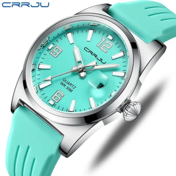 CRRJU Casual Quartz Wristwatch Fashion Waterproof Men's Watches Sport Silicone Strap Male Luminous Clock Relogio Masculino 2