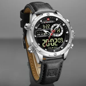 NAVIFORCE Military Watches for Men Fashion Sport Chronograph Alarm Wristwatch Waterproof Quartz Big Clock Digital Male Watch 3