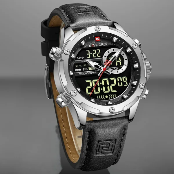 NAVIFORCE Military Watches for Men Fashion Sport Chronograph Alarm Wristwatch Waterproof Quartz Big Clock Digital Male Watch 3