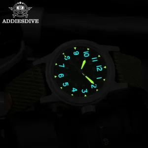 ADDIESDIVE 36mm Men's Automatic Watch NH35A Movement Bubble Mirror Glass Men's Analog Mechanical Watches with Nylon Strap AD2088 6