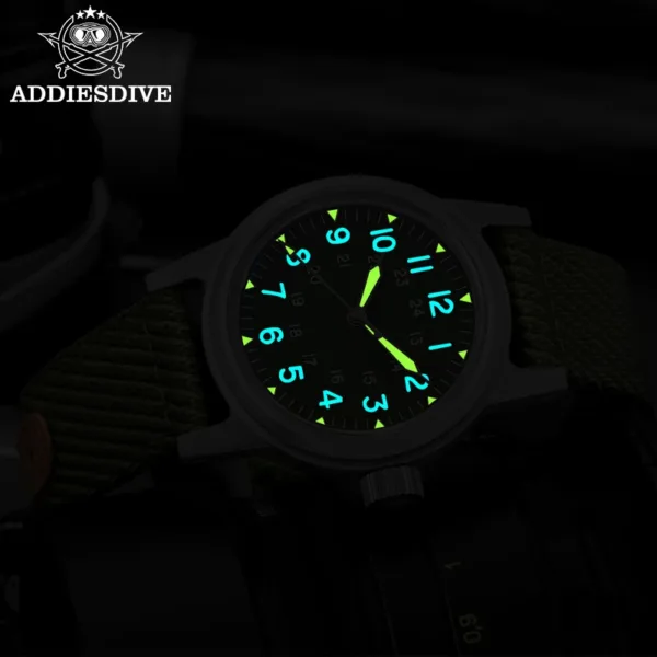 ADDIESDIVE 36mm Men's Automatic Watch NH35A Movement Bubble Mirror Glass Men's Analog Mechanical Watches with Nylon Strap AD2088 6