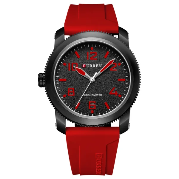CURREN Fashion Simple Men's Watches with Big Numeral Dial Business Gentleman Quartz Wristwatch with Silicone Strap 3