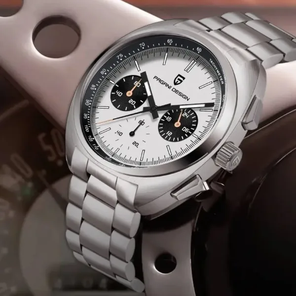 PAGANI DESIGN 2024 New Panda Dial Men Watches Luxury Quartz Watch For Men Japan VK63 Sport Chronograph Sapphire glass Wristwatch 1