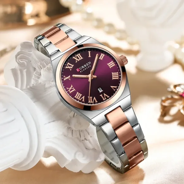 CURREN Watch Women,Watches for Women,Ladies Watches,Waterproof Fashion Dress Stainless Steel Bracelet Analog Watches Date 6