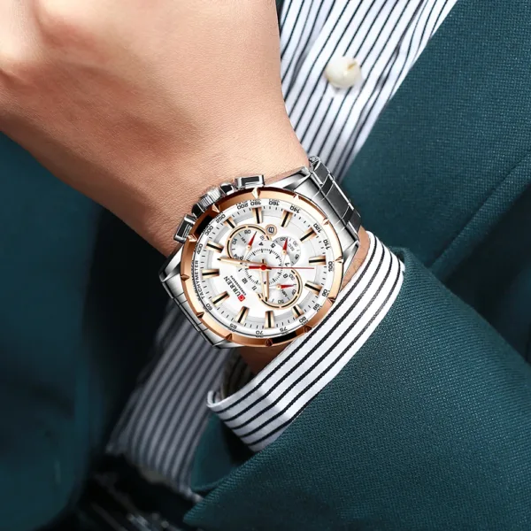 Relogio Masculino CURREN Business Men Watch Luxury Brand Stainless Steel Wrist Watch Chronograph Army Military Quartz Watches 5