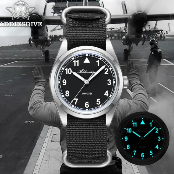 ADDIESDIVE 36mm Men’s Analog Quartz Watch – Bubble Mirror & 100m Waterproof 6
