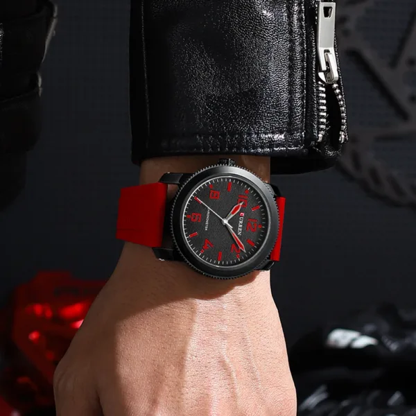 CURREN Fashion Simple Men's Watches with Big Numeral Dial Business Gentleman Quartz Wristwatch with Silicone Strap 2