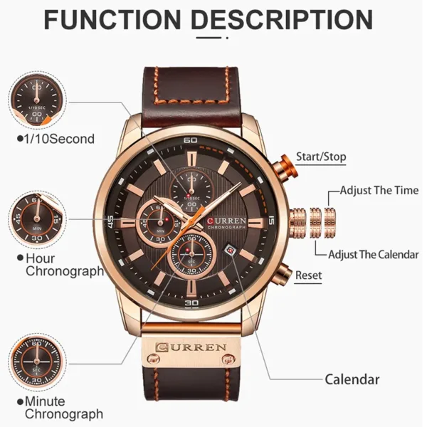 Top Brand Luxury Chronograph Quartz Watch Men Sports Watches Military Army Male Wrist Watch Clock CURREN relogio masculino 4