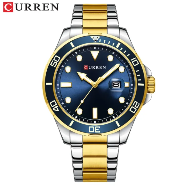 2021 CURREN New Green Water Ghost Series Brand High-end luxury Watches Automatic Watch Men All Steel Waterproof Quartz Watch 2