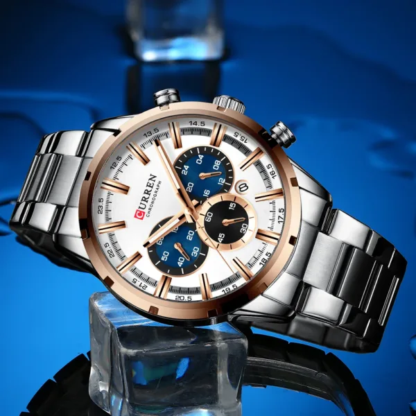 CURREN Mens Watches Top Brand Luxury Fashion Business Quartz Watch Men Sport Full Steel Waterproof Black Clock relogio masculino 3