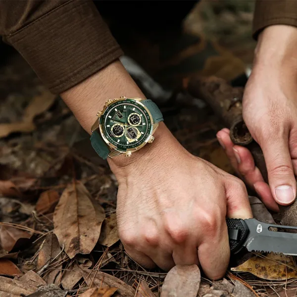 New NAVIFORCE Watches for Men Leather Mens Military Sport Waterproof Watch Quartz WristWatch Chronograph Male Clock 6
