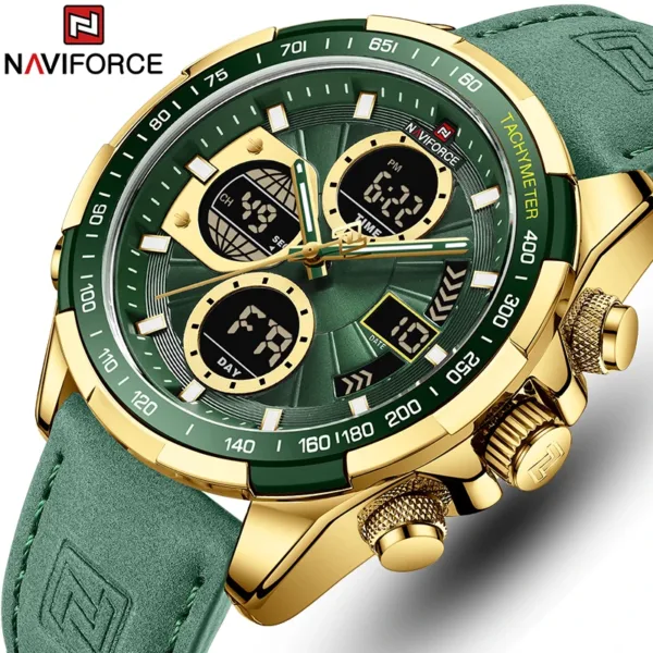 New NAVIFORCE Watches for Men Leather Mens Military Sport Waterproof Watch Quartz WristWatch Chronograph Male Clock 1