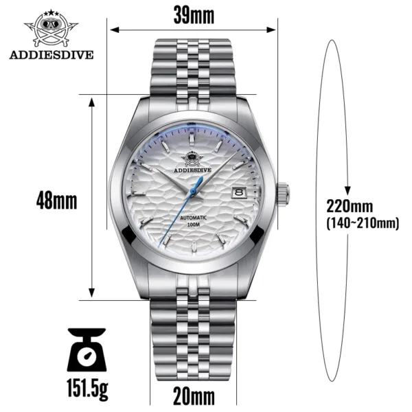 ADDIESDIVE 2024 luxury Couple Watches Sapphire crystal NH35A Movement steel Automatic Mechanical Wrist Watch for Men Women Gift 5