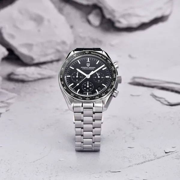 PAGANI DESIGN 2025 New Moon Men's Watches Luxury Quartz Watch For Men AR Sapphire Glass 100M Waterproof Wristwatch Chronograph 3