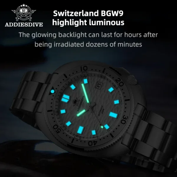 ADDIESDIVE Automatic Mechanical Watch Man Silver Premium Business Casual Waterproof Watch NH35A 316L Stainless Steel Men's Watch 5