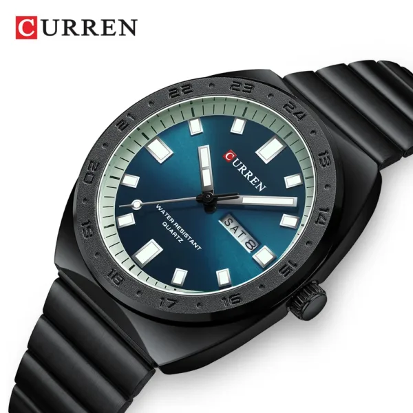 CURREN NEW Luxury Watch Business Waterproof Male Clock Luminous Date Stainless Steel Square Quartz Men Watch reloj hombre 3