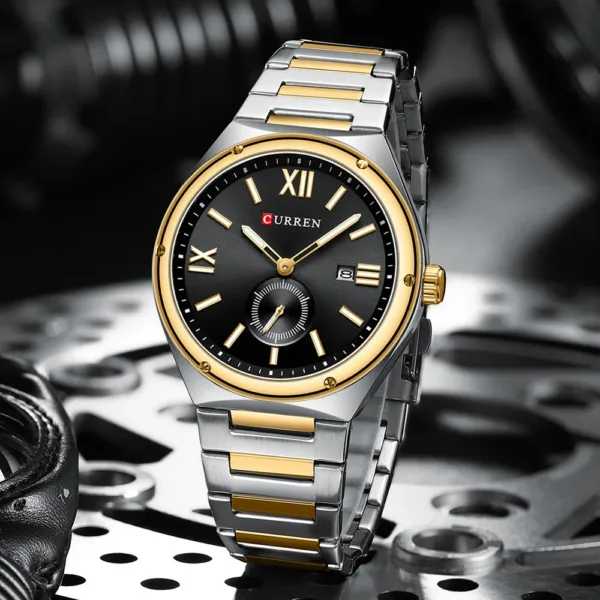 CURREN Luxury Watch Business Waterproof Male Clock Luminous Date Stainless Steel Square Quartz Men Watch reloj hombre 6