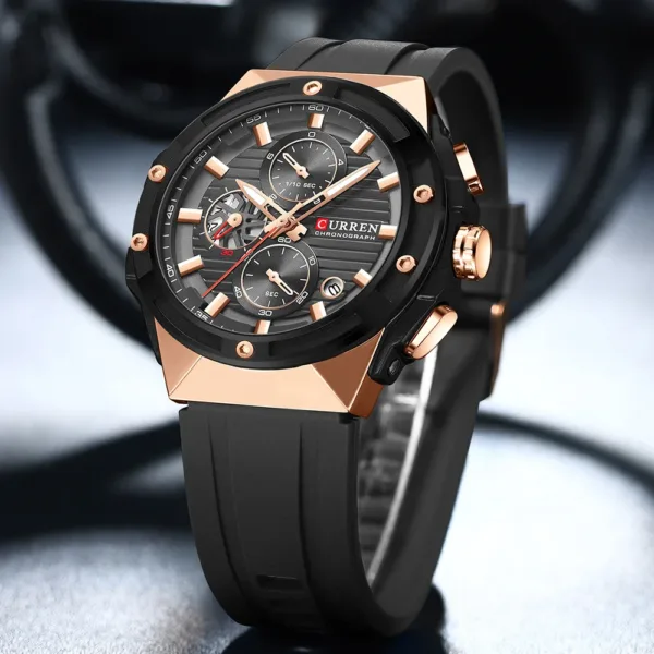 CURREN Top Brand Big Dial Chronograph Quartz Watch Men Sports Watches Military Male Wrist Watch Clock relogio masculino 4