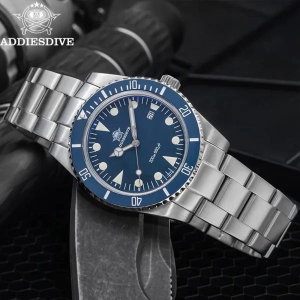 ADDIESDIVE Luxury Men's Analog Watch BGW9 Luminous Ceramic Bezel Bubble Mirror Glass Diver's Watch 200m Quartz Watches AD2068 6