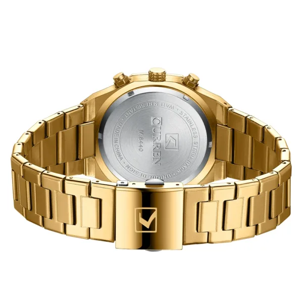 CURREN Temperament Men Luxury Fashion Design Gold Men Watches Multifunction Luminous Quartz Male WristWatch Relogio Masculino 6