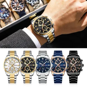 CURREN Quartz Chrono Sport Watch Brands for Men - Stainless Steel Bracelet and Multifunctional Dial 6
