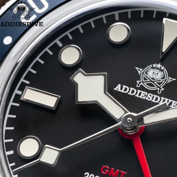 ADDIESDIVE Luxury GMT Men’s Analog Dive Watch AD2044 – 200m Waterproof & BGW9 Luminous 5