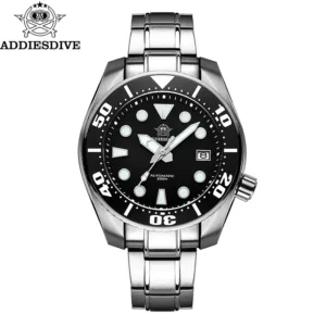 ADDIESDIVE Men’s Automatic NH35 Stainless Steel Watch – 20ATM Waterproof Sapphire 1