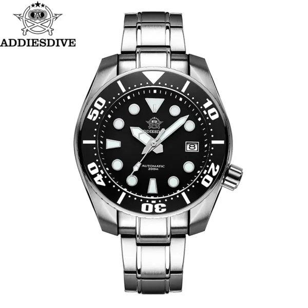 ADDIESDIVE Men’s Automatic NH35 Stainless Steel Watch – 20ATM Waterproof Sapphire 1