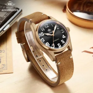 ADDIESDIVE 39mm Vintage Bronze Diver Watch – Automatic, 200 m Waterproof 2