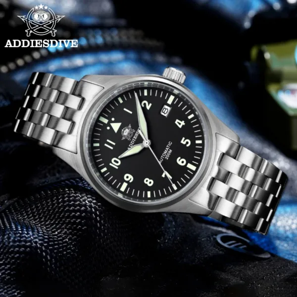 ADDIESDIVE Watches For Men Luxury Business Leisure Automatic Mechanical Men's Watch Fluorescent Waterproof NH35A 316L Stainless 4
