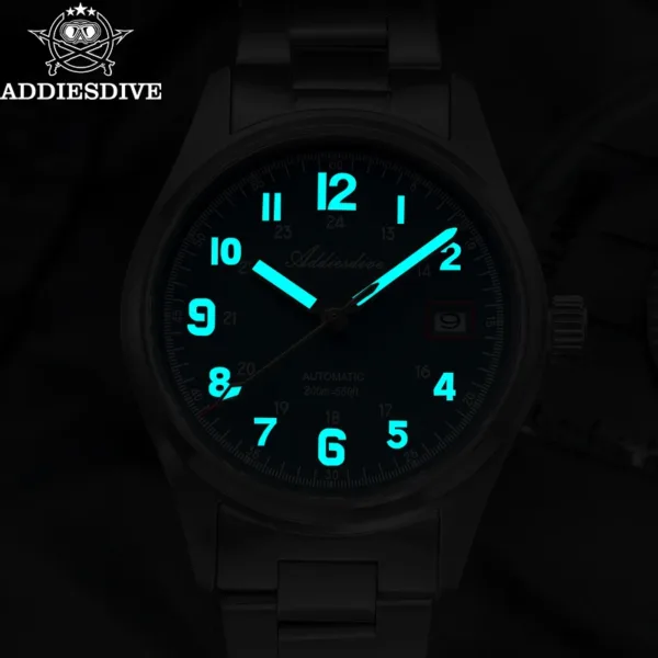 ADDIESDIVE NEW Men's Watch Sapphire Crystal 20Bar Waterproof Super Luminous Stainless Steel AD2070 Automatic Mechanical Watches 4