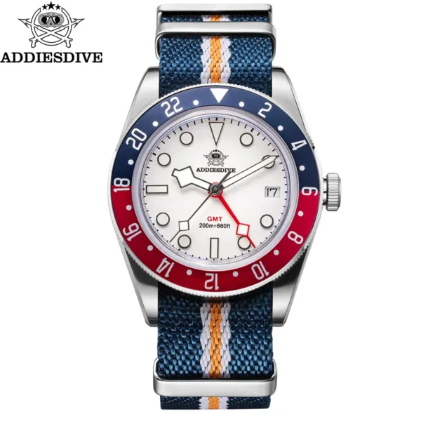 ADDIESDIVE Luxury GMT Men’s Analog Dive Watch AD2044 – 200m Waterproof & BGW9 Luminous 1
