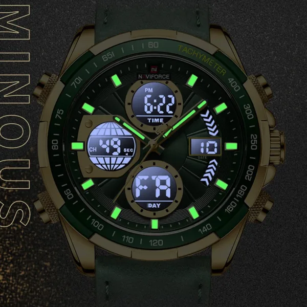 New NAVIFORCE Watches for Men Leather Mens Military Sport Waterproof Watch Quartz WristWatch Chronograph Male Clock 2