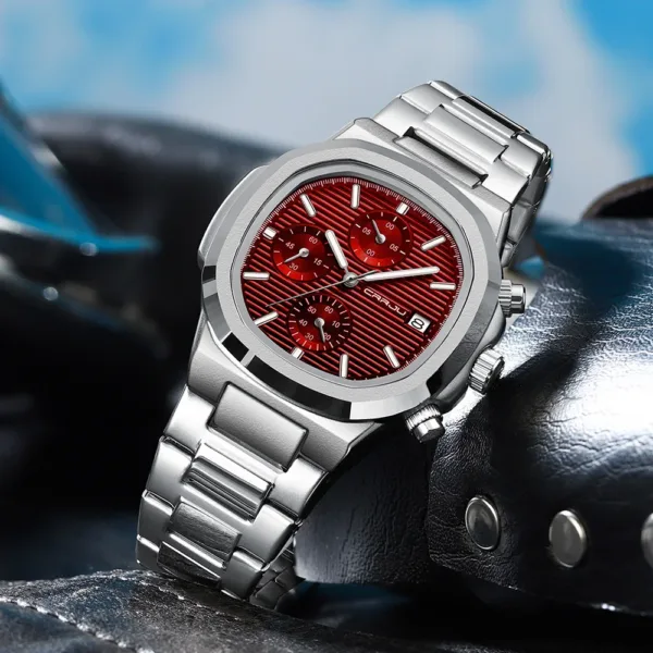CRRJU Luxury Man Watch Business Waterproof Male Clock Luminous Date Stainless Steel Square Quartz Men Watch reloj hombre 2024 6