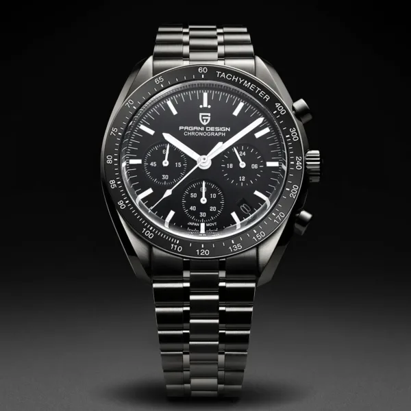 PAGANI DESIGN 2025 New Moon Men's Watches Luxury Quartz Watch For Men AR Sapphire Glass 100M Waterproof Wristwatch Chronograph 1